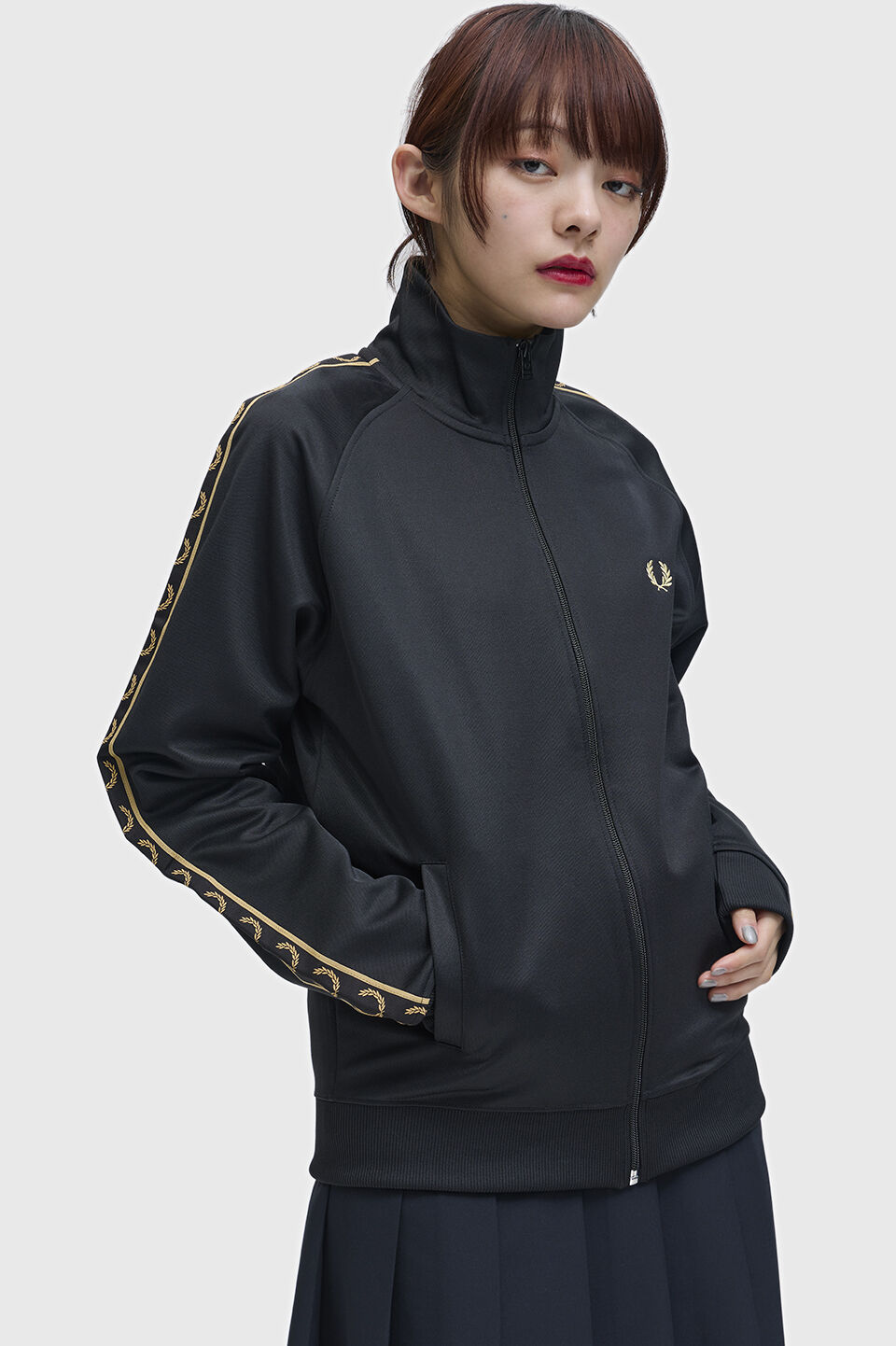 FRED PERRY 「Contrast Tape Track Jacket」|ブルゾン・スタジャン|BLACK