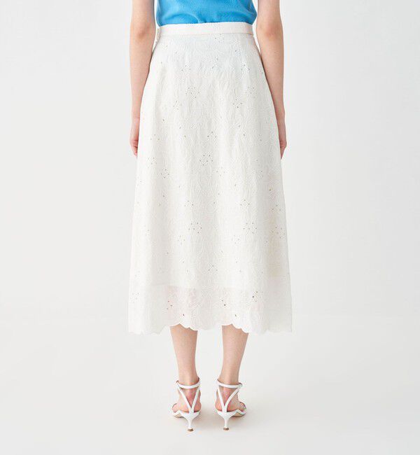 Ballsey「ボイルフラワーエンブロイダリー セミフレアスカート」|フレア|