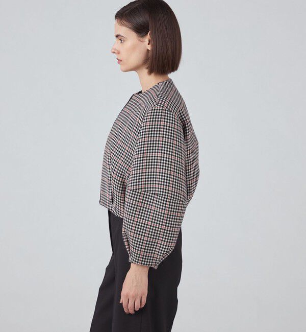 TOMORROWLAND collection「タッターギンガムリバー ジップアップブルゾン」|ブルゾン・スタジャン|