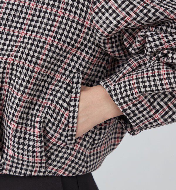 TOMORROWLAND collection「タッターギンガムリバー ジップアップブルゾン」|ブルゾン・スタジャン|