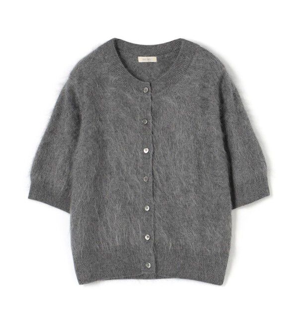DES PRES「ピュアカシミヤファー ハーフスリーブカーディガン」|カーディガン|15 グレー