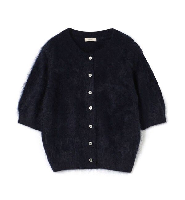 DES PRES「ピュアカシミヤファー ハーフスリーブカーディガン」|カーディガン|69 ネイビー