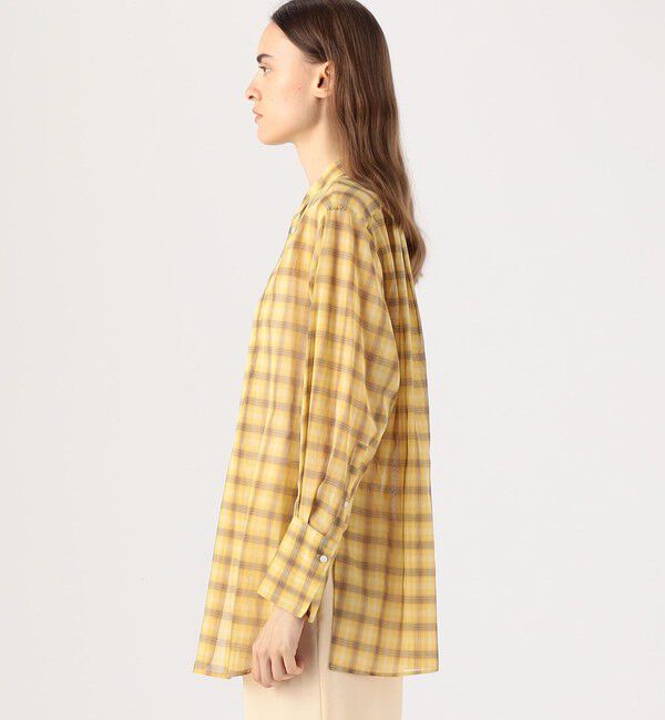 MACPHEE「コットンオーガンジーチェック チュニックシャツ」|シャツ・ブラウス|