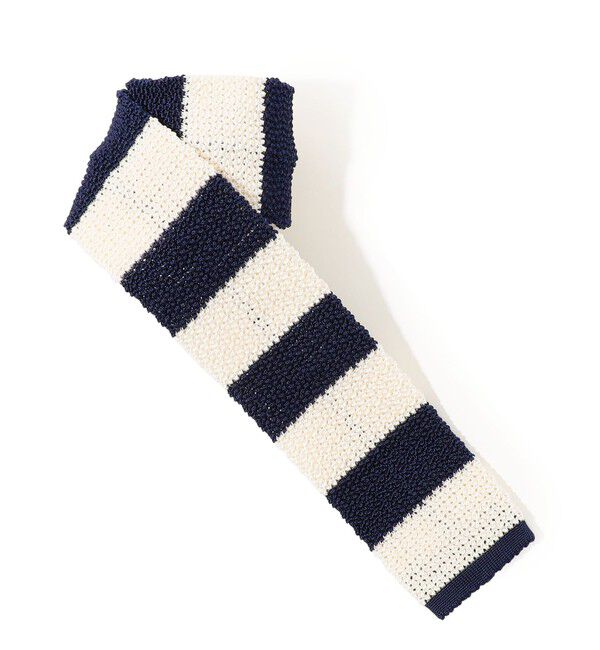 TOMORROWLAND GOODS「TOMORROWLAND シルク ボーダーニットタイ」|ネクタイ・蝶ネクタイ|66 ブルー系