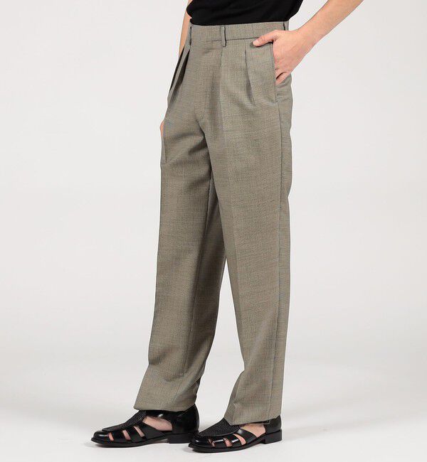 TOMORROWLAND MENS「ウールモヘヤ 2プリーツ ワイドストレートスラックス」|スラックス|