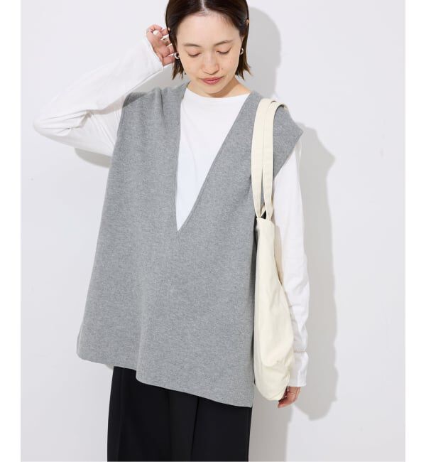SLOBE IENA「ダブルフェイスコットンニットベスト」|ベスト・ジレ|