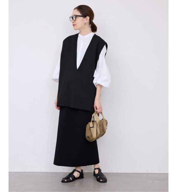 SLOBE IENA「ダブルフェイスコットンニットベスト」|ベスト・ジレ|