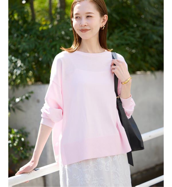 SLOBE IENA「《シリーズあり》コットンキュプラプルオーバー」|ニット・セーター|ピンク