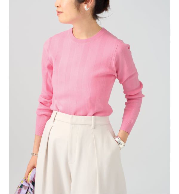 VERMEIL par iena「ランダムRIB クルーネックロングスリーブプルオーバー」|ニット・セーター|