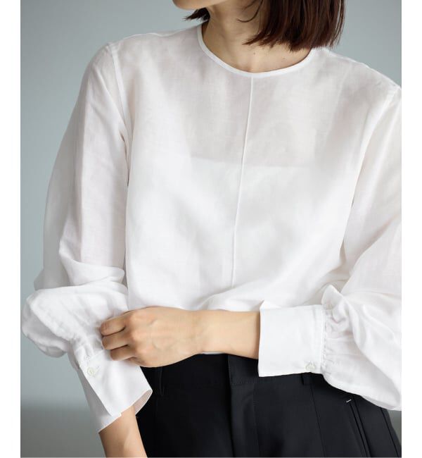 IENA「《新色/WEB限定/追加3》ラミーリヨセルノーカラーブラウス」|シャツ・ブラウス|ホワイト