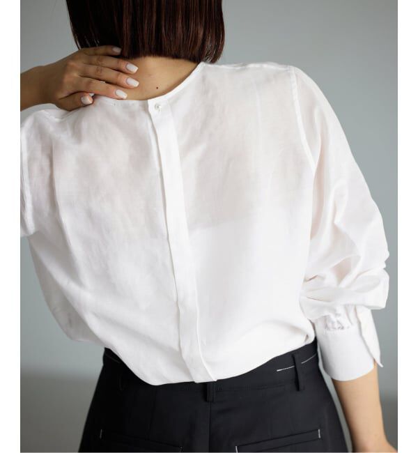 IENA「《新色/WEB限定/追加3》ラミーリヨセルノーカラーブラウス」|シャツ・ブラウス|