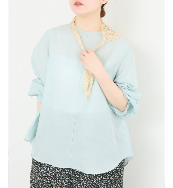 IENA「《新色/WEB限定/追加3》ラミーリヨセルノーカラーブラウス」|シャツ・ブラウス|グリーン B