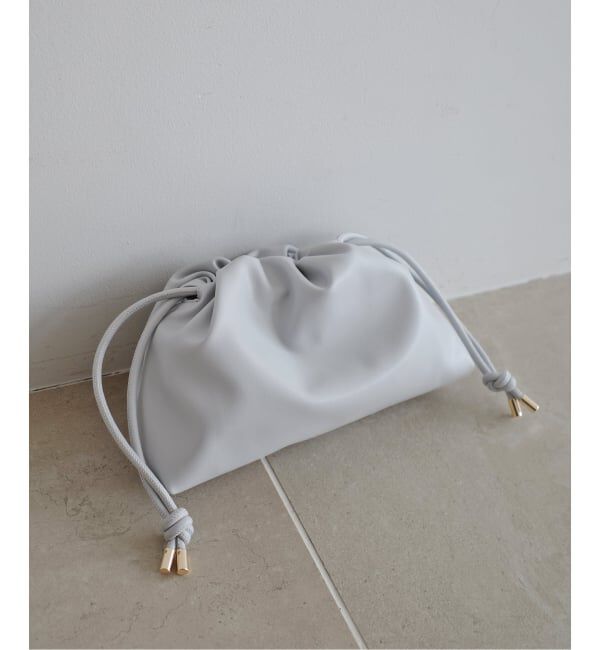 SLOBE IENA「《追加3予約》SLOBE 3WAY スムース巾着バッグ」|その他|サックスブルー B