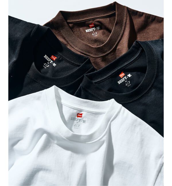 417 EDIFICE「【Hanes &times; 417 EDIFICE】別注 BEEFY CREW NECK T-SHIRT（MODERN FIT）」|Tシャツ・カットソー|
