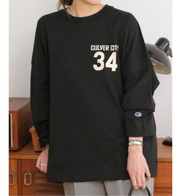 JOURNAL STANDARD relume「別注【Champion/チャンピオン】ロングスリーブTシャツ16s/OE」|Tシャツ・カットソー|ブラック