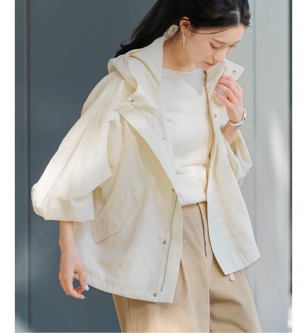 FRAMeWORK「≪追加≫リネンPLタッサーフードショートブルゾン 3」|ブルゾン・スタジャン|