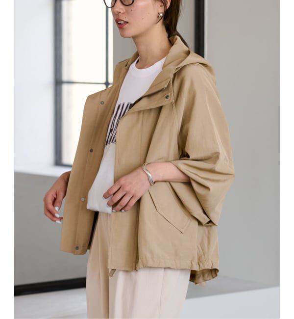 FRAMeWORK「≪追加≫リネンPLタッサーフードショートブルゾン 3」|ブルゾン・スタジャン|