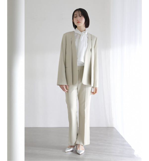  「2WAYスリットジャケット」|ノーカラージャケット|