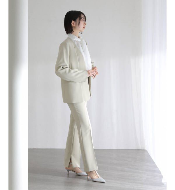  「2WAYスリットジャケット」|ノーカラージャケット|