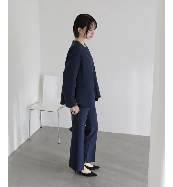  「2WAYスリットジャケット」|ノーカラージャケット|
