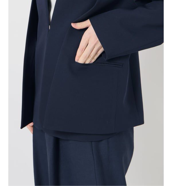  「2WAYスリットジャケット」|ノーカラージャケット|