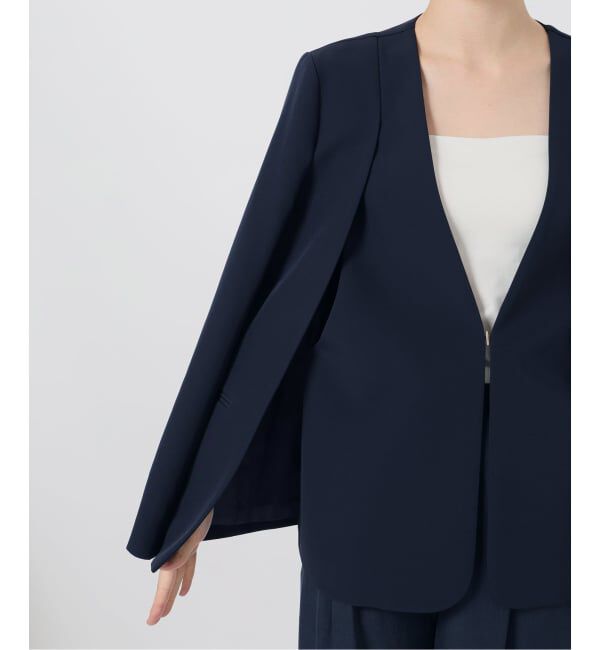  「2WAYスリットジャケット」|ノーカラージャケット|