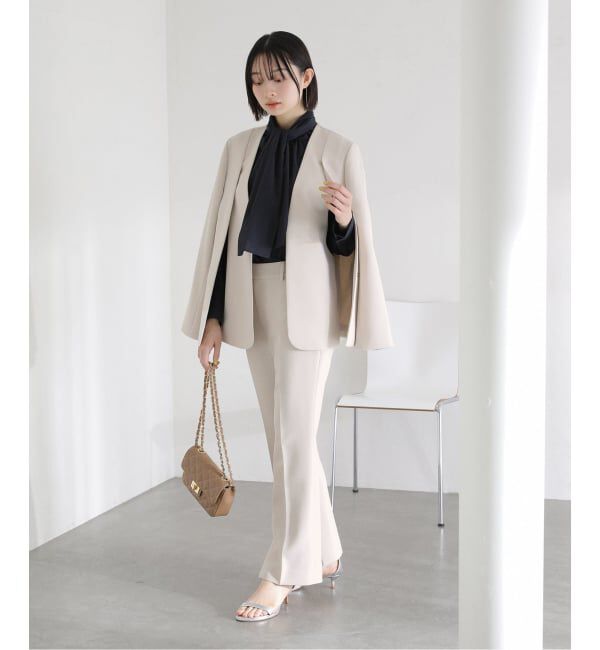  「2WAYスリットジャケット」|ノーカラージャケット|