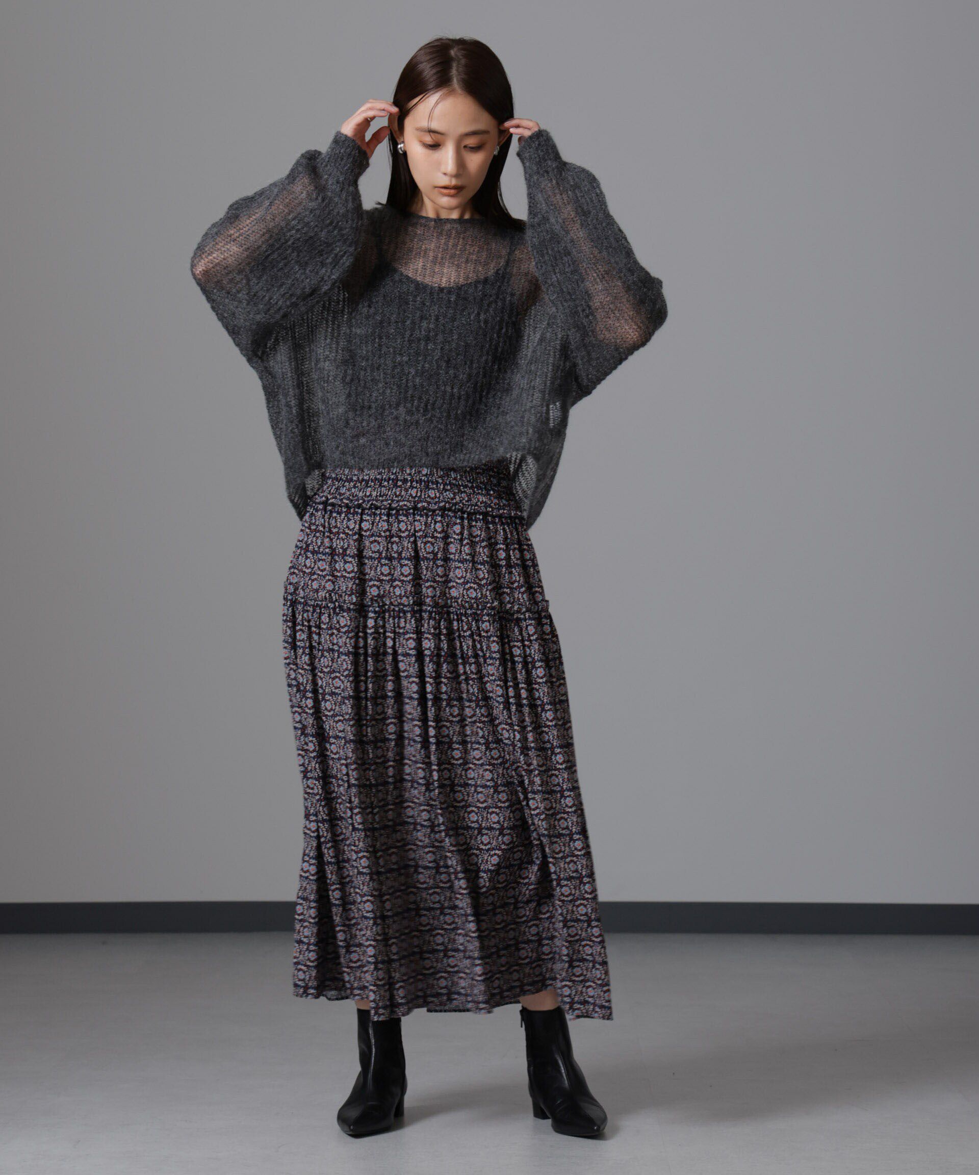 nano･universe「サークルフワラープリントスカート」|スカート|