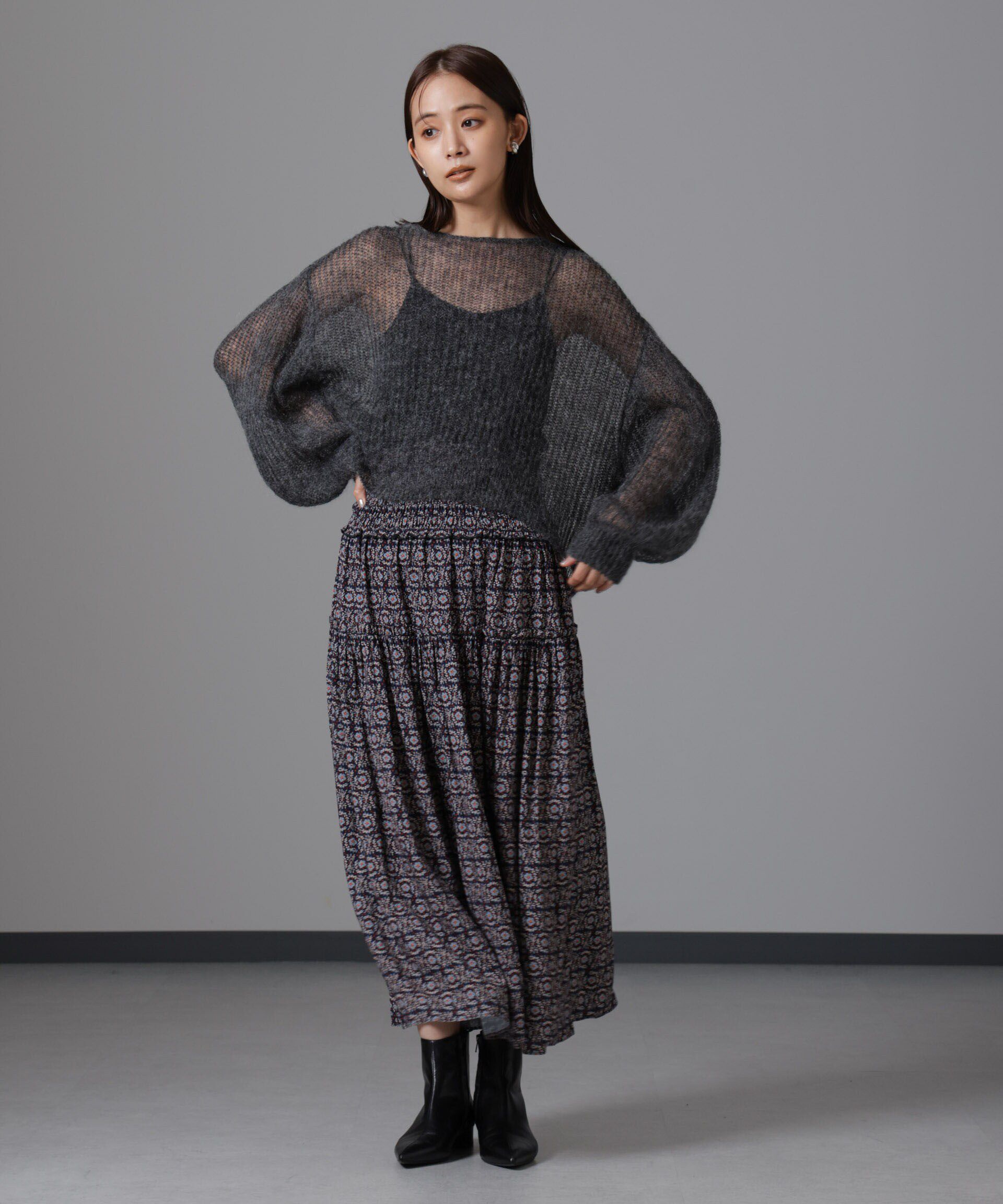 nano･universe「サークルフワラープリントスカート」|スカート|