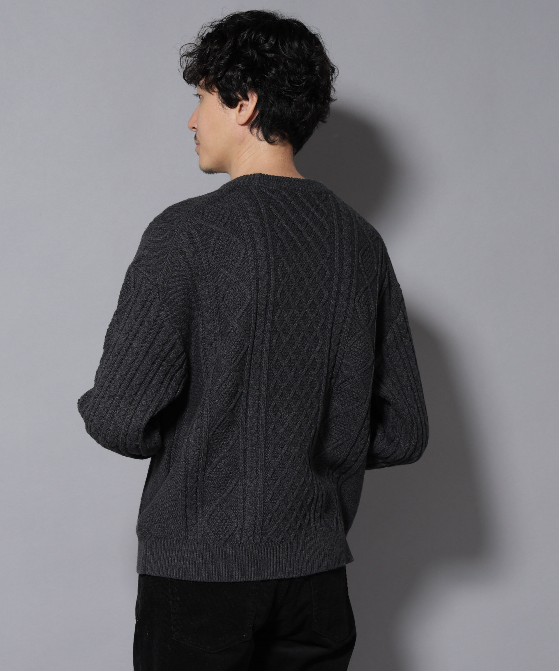 nano･universe「コットンMIXバルキーケーブルニット」|ニット・セーター|
