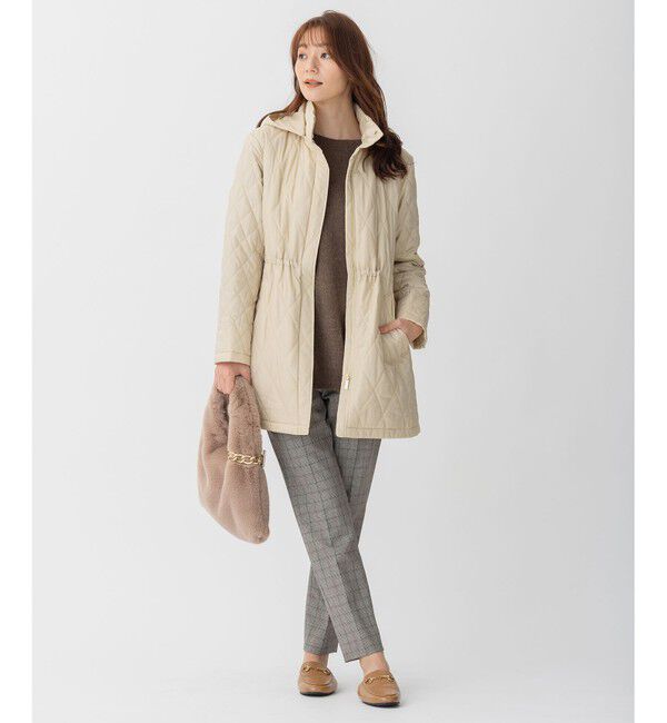 自由区「【洗える】ブライトキルト フード付きコート」|ミリタリー・モッズコート|