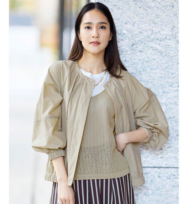 自由区「【カタログ掲載・持ち運びに最適】フォルム ブルゾン」|ブルゾン・スタジャン|ベージュ