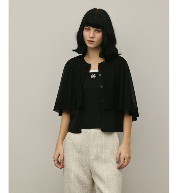 GRACE CONTINENTAL「シアーケープニットカーディガン」|カーディガン|