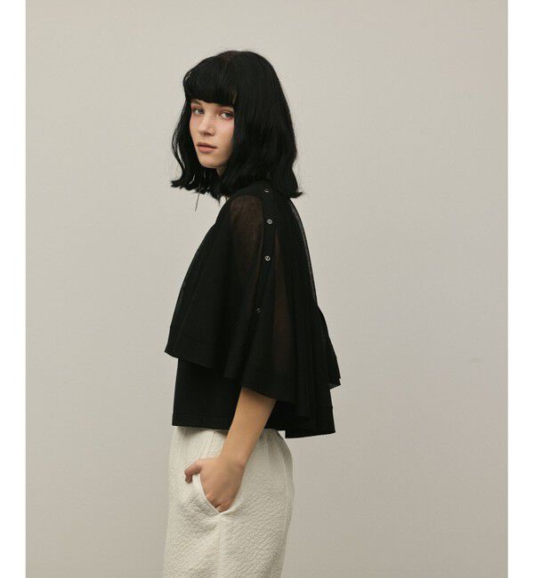 GRACE CONTINENTAL「シアーケープニットカーディガン」|カーディガン|