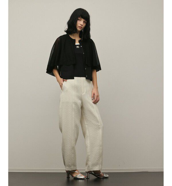 GRACE CONTINENTAL「シアーケープニットカーディガン」|カーディガン|