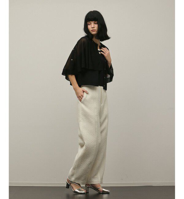 GRACE CONTINENTAL「シアーケープニットカーディガン」|カーディガン|