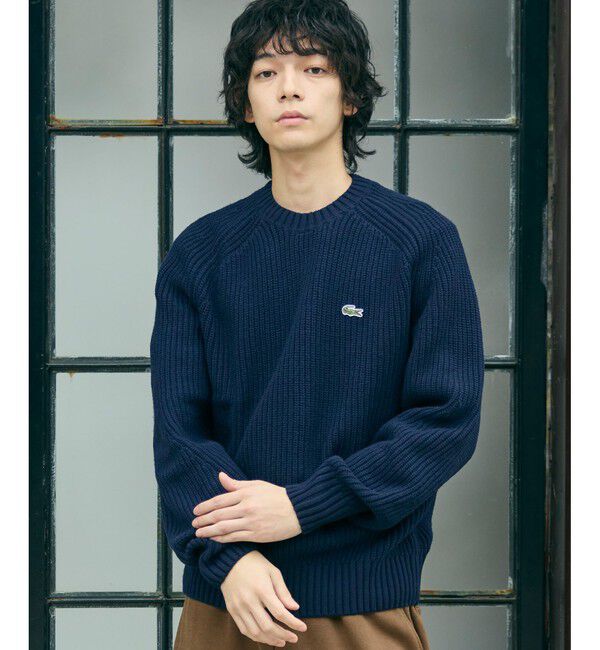 LACOSTE「エッセンシャルローゲージニットセーター」|ニット・セーター|ネイビー