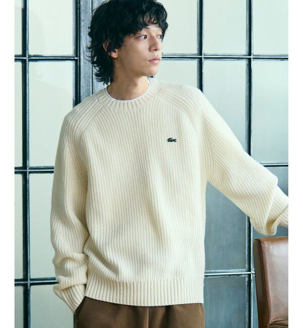 LACOSTE「エッセンシャルローゲージニットセーター」|ニット・セーター|アイボリー