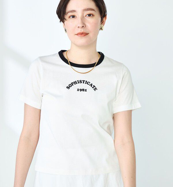 NOLLEY'S sophi「シルケット天竺衿配色ロゴTシャツ」|Tシャツ・カットソー|
