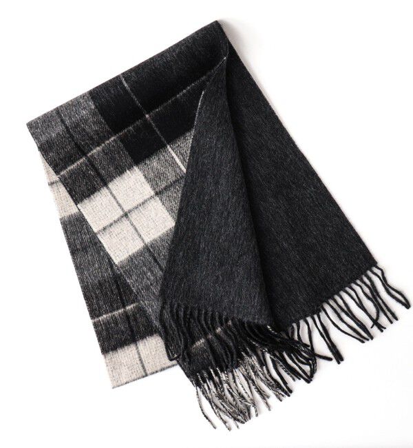 NOLLEY'S goodman「R/Sウールカシミヤマフラー30」|マフラー|ブラック・グレー系1