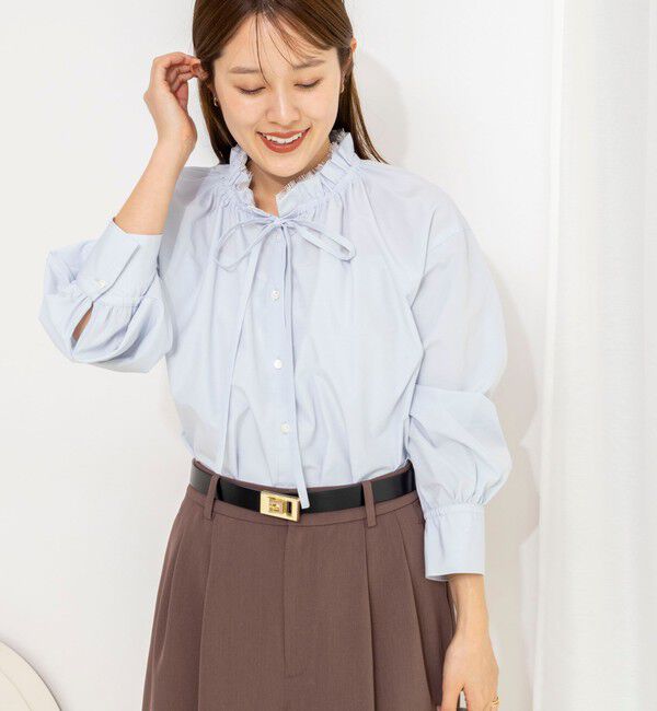 NOLLEY'S「ウォッシャブルフリル襟ブラウス」|シャツ・ブラウス|