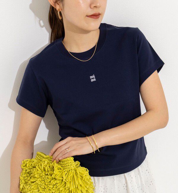 NOLLEY'S「【nolnol/ノルノル】ウォッシャブルクルーネックTee」|Tシャツ・カットソー|ネイビー