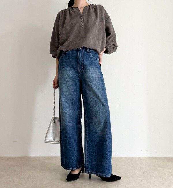 fredy emue「起毛パイピングギャザーブラウス」|シャツ・ブラウス|