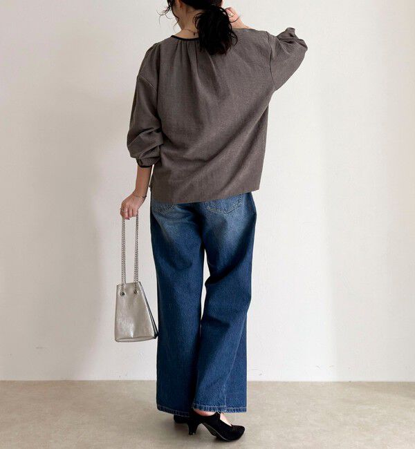 fredy emue「起毛パイピングギャザーブラウス」|シャツ・ブラウス|