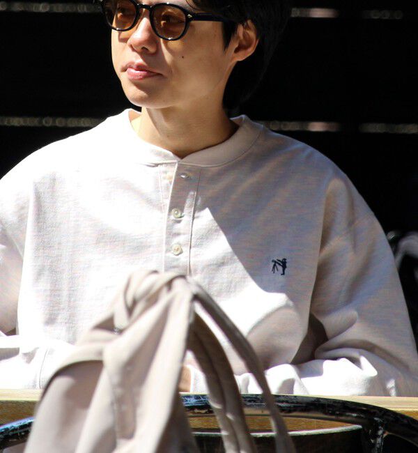 GLOSTER「【BOY刺繍】裏グラデーション ヘンリーネック ロンT」|Tシャツ・カットソー|