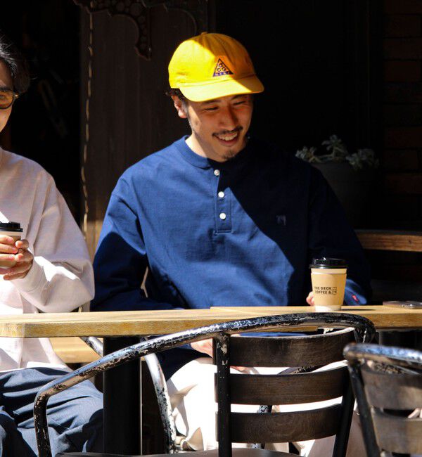 GLOSTER「【BOY刺繍】裏グラデーション ヘンリーネック ロンT」|Tシャツ・カットソー|ネイビー