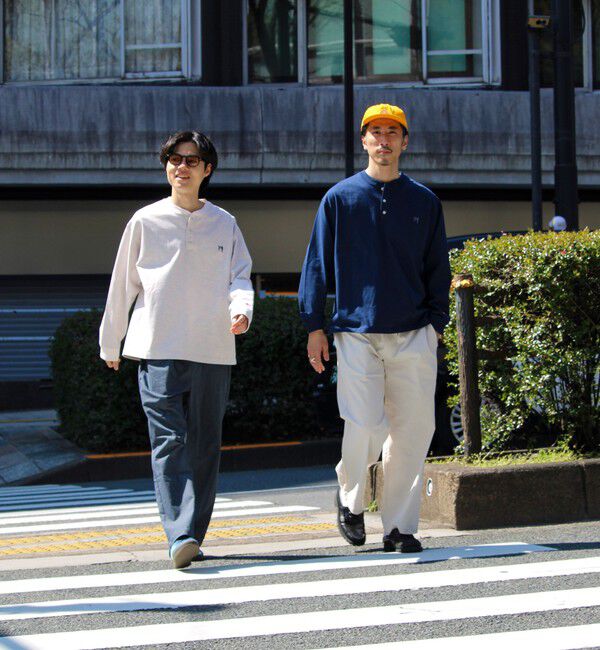 GLOSTER「【BOY刺繍】裏グラデーション ヘンリーネック ロンT」|Tシャツ・カットソー|