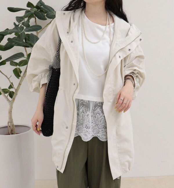 fredy emue「ナイロンミディ丈フードブルゾン」|ブルゾン・スタジャン|オフホワイト