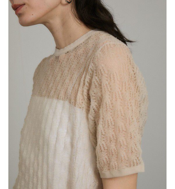 SALON adam et rope'「シアーレースハーフスリーブ2WAYカーディガン」|カーディガン|