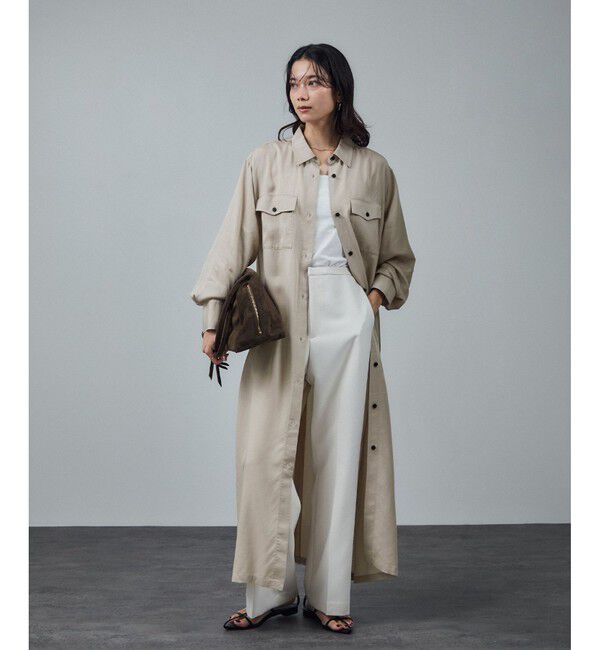 SALON adam et rope'「セルロースウォッシャブルシャツワンピース」|ワンピース|ベージュ系(28)